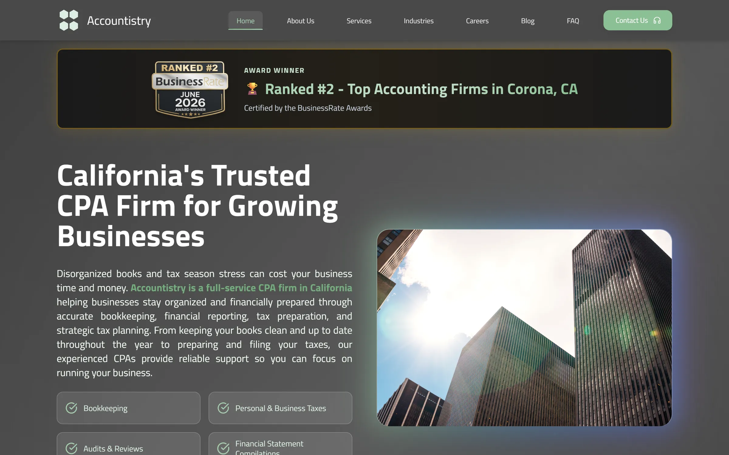 Accountistry LLP home page