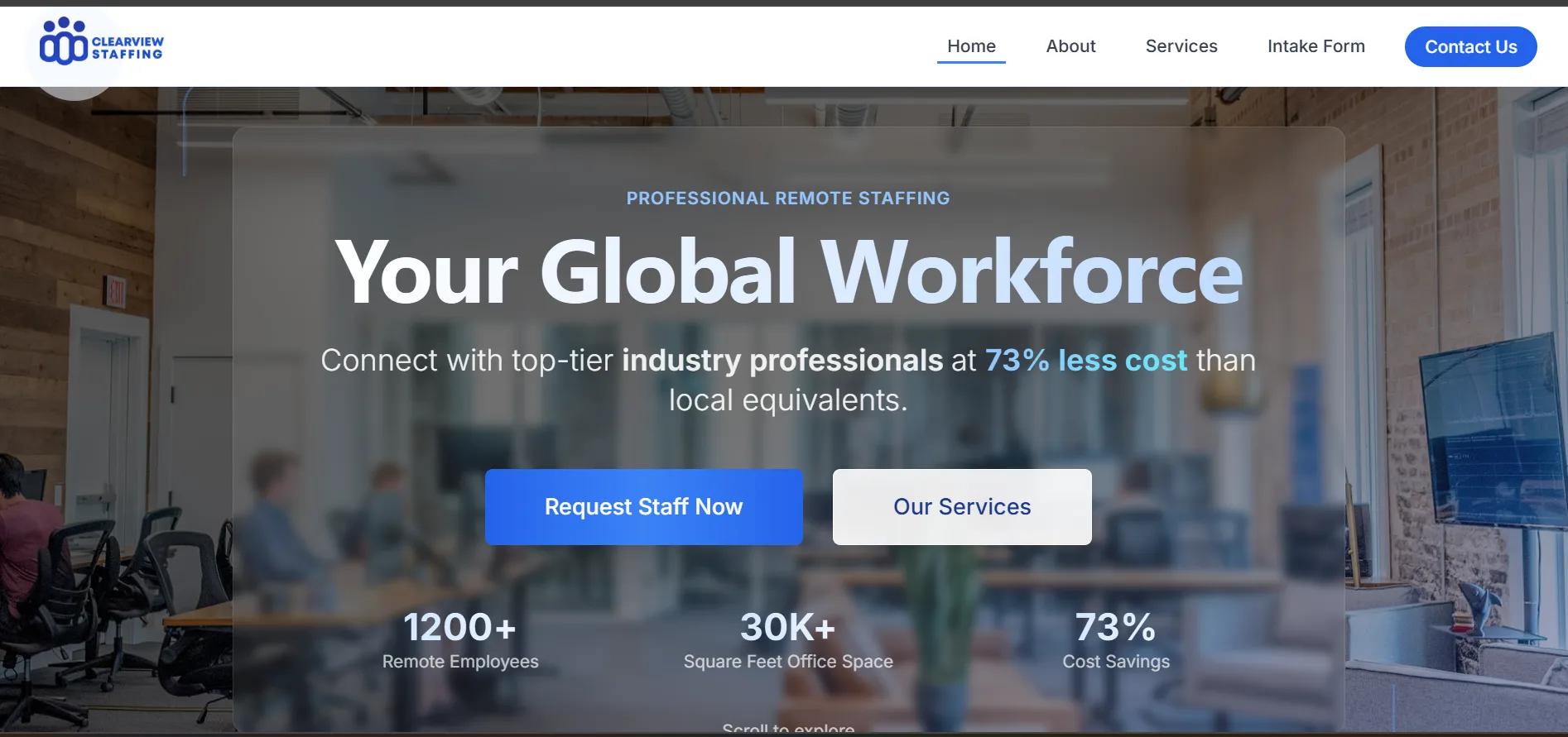 ClearView Staffing home page